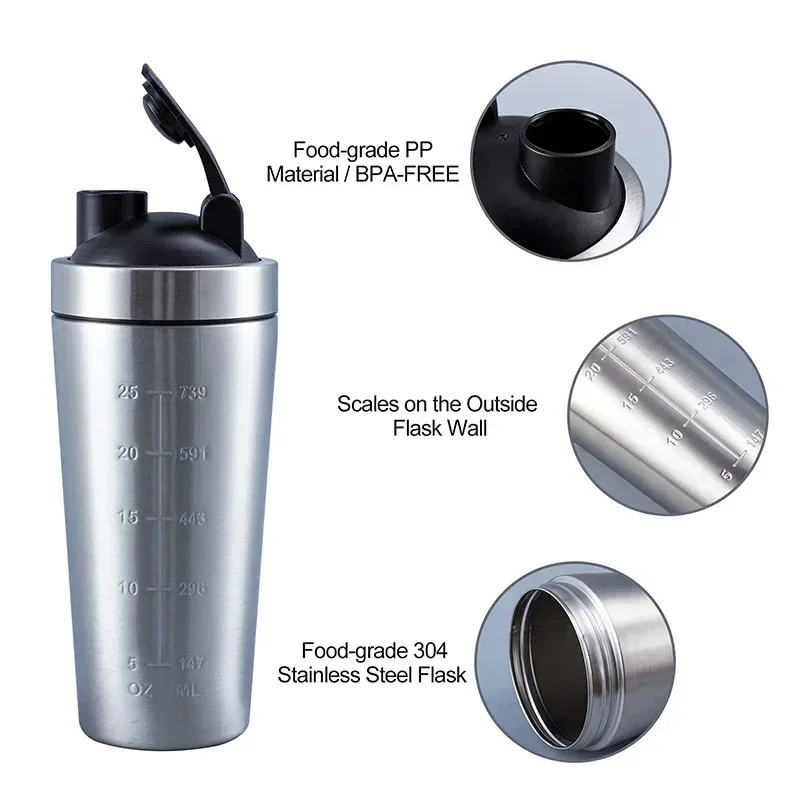 Stainless Steel Protein Shaker - огляд і ціна Nutrition For Fitness