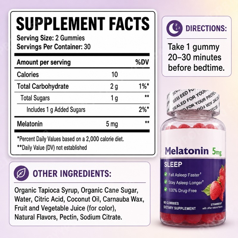Melatonin 5mg Gummies Sleep Su - огляд і ціна Melatonin Sleep Gummy